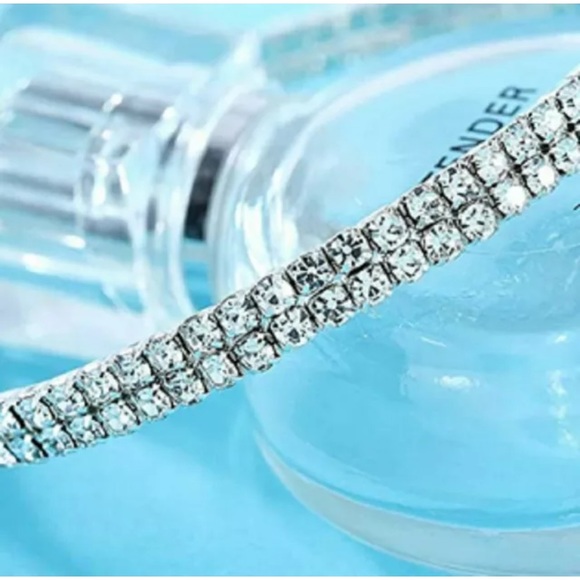 💗 Crystal Ankle Bracelet Stretchy 8”-9.5” NEW - Picture 8 of 9